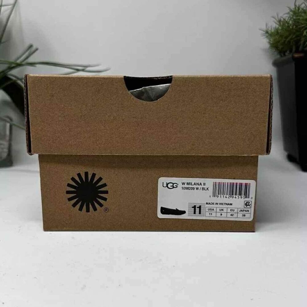 NEW UGG NWT Milana II Black Slip On Shoes US Women Size 11/ UK Size 9 - Picture 6 of 8